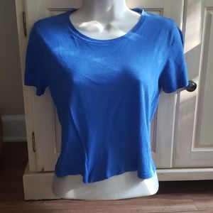 Forever 21 Classic Medium Blue Cropped Tee